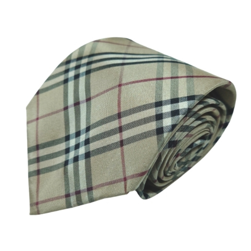 BURBERRY London Silk Nova Check Tie Authentic Beige